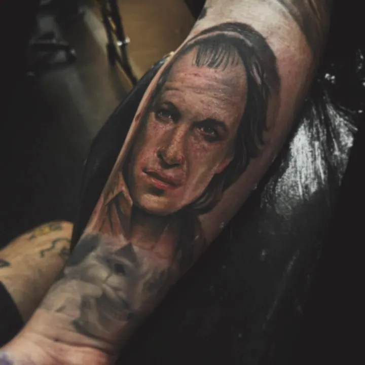 Gaz portrait tattoo, Walsall