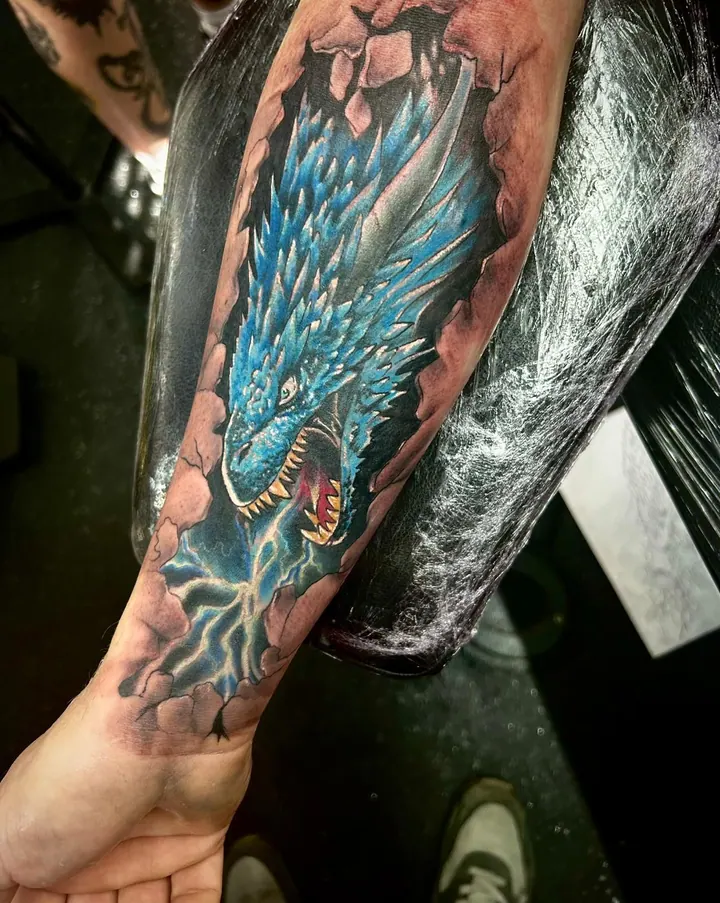 Gaz black and grey realism tattoo, Walsall