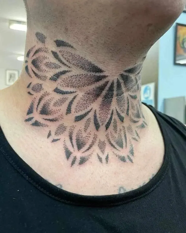 Rich fine linework floral tattoo, Walsall