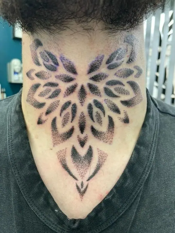 Rich fine linework floral tattoo, Walsall